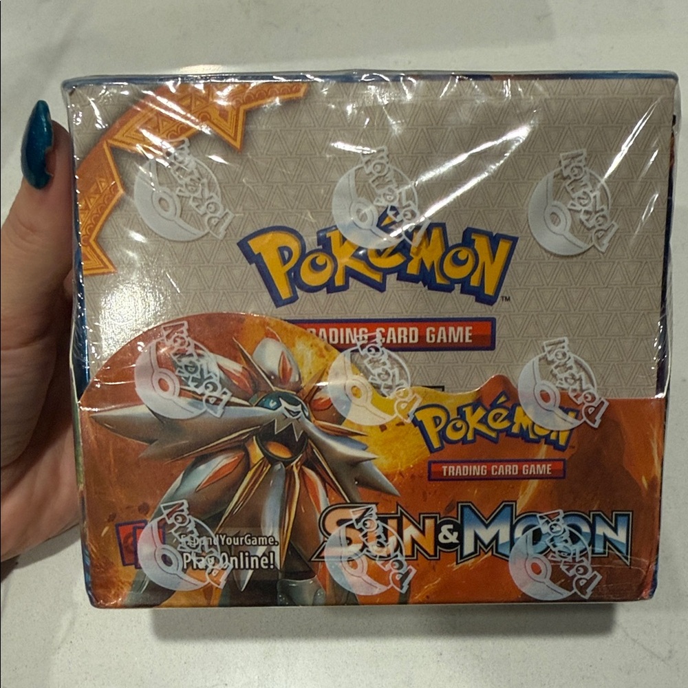 Pokemon Sun & Moon Trading Card Box - Orange and Blue